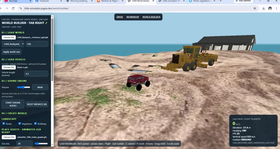 Farmhouse and track scene